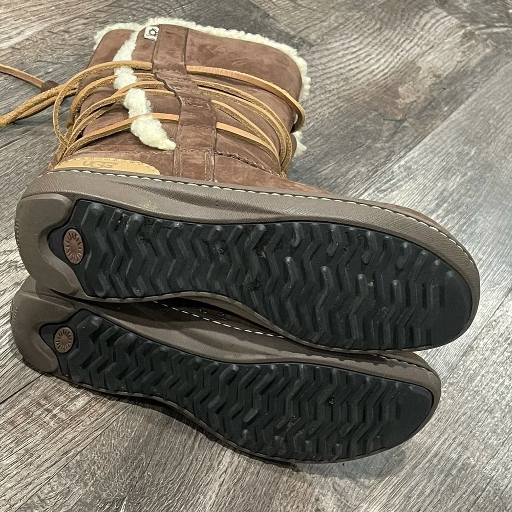 UGG Brown Shearling-Lined Winter‎ Boots